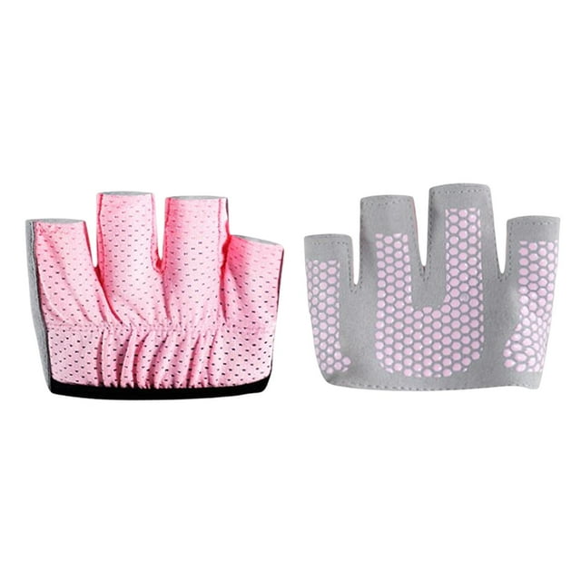 Almencla Gants Demi-Doigts Tapis d'Exercice de yoga, Musculation, Respirant, Antidérapant, yoga M