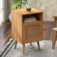 thumbnail image 4 of Tolead 2Pcs Rattan Nightstand Set, Boho Side Table with Handmade Rattan Decorated Drawer, Natural, 4 of 9