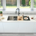thumbnail image 2 of Stylish Undermount 39" Stainless Steel Single Bowl Workstation Kitchen Sink with 8 accs S-639W, 2 of 14