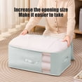 thumbnail image 4 of Bolsa de almacenamiento debajo de la cama | Ropa plegable, manta, organizador de edredones • Tela transpirable, cierre con cremallera, ventana transparente | Asas reforzadas • Blanco, rosa, beige, 4 of 6