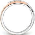 thumbnail image 2 of Ss/Rose Plated Sterling Silver Rh-Plated & Rose Gold-Plated Diamond Bypass Ring (Size 7) Made In Thailand qr7193-7, 2 of 5