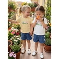 thumbnail image 5 of Loicainy Toddler Kids Girls Denim Shorts Outfits Set 12 18 24 Months 2T 3T 4T 5T Short Sleeve Crew Neck Flower T-shirt with Shorts Summer Clothes Sets, 5 of 9