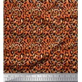 thumbnail image 1 of Soimoi Orange Rayon Fabric Leopard Animal Skin Printed Craft Fabric by the Yard 58 Inch Wide, 1 of 3