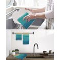 thumbnail image 5 of Teal Blue Ombre Kitchen Dish Towels for Drying Dishes Set of 4, Modern Abstract Gradient Art Waffle Weave Microfiber Hand Tea Bathroom Towels Quick Dry & Absorbent Towel 15.7x23.6, 5 of 7