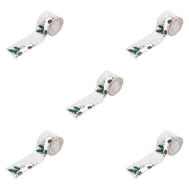 Yuarrent Cinta de Navidad de 5,5 yardas y 5cm, cintas de grogrén impresas para envolver regalos, decoración de boda, lazos para el pelo DIY Type5 NO5 Yuarrent CBP144560
