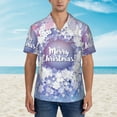 thumbnail image 5 of Uemuo Round Snow Merry Christmas Printed Regular Fit Short Sleeve Casual Hawaiian Shirt for Men,Aloha shirt,Tropical shirt,Floral print shirt,Vacation Beach shirt-Large, 5 of 9