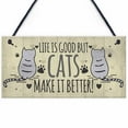 thumbnail image 2 of Cheer.US Wood Cat Sign Decor Cat Lover Sign, Hanging Pet Sign for Home Decor, Decorative Plaque Funny Cat Sign, Cat Wall Art Puppy Sign Cat Lover Gift, 2 of 7