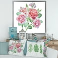 thumbnail image 3 of Spring Flowers Alstroemeria Pink Roses 16 in x 16 in Framed Painting Canvas Art Print, by Designart, 3 of 4