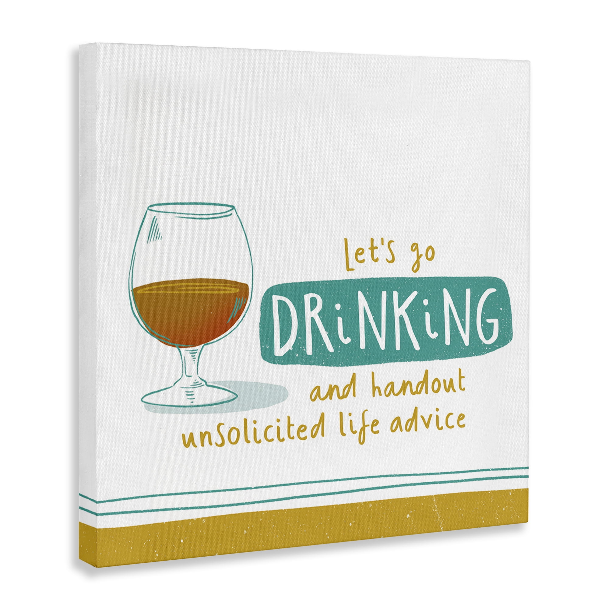 Stupell Industries Unsolicited Life Advice Food & Beverage Painting Wrapped Canvas Art Print Wall Art, 36 x 36