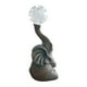 thumbnail image 1 of Estatua de jardín con luz solar, decoración exterior, figura de elefante de resina artesanal Bronce, 1 of 9