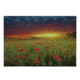 thumbnail image 3 of Flower Cutting Board, Meadow with Grass and Poppies Dark Dramatic Sky in the Background, Decorative Tempered Glass Cutting and Serving Board, Small Size, Green Scarlet Cadet Blue, by Ambesonne, 3 of 5