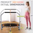 thumbnail image 4 of 48" Foldable Mini Trampoline, Exercise Rebounder Mini Trampoline for Adults, Fitness Indoor Trampoline with Adjustable Handle Max Load 440lbs, 4 of 8