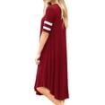 thumbnail image 3 of Robe Midi à Col Rond et à Taille Asymétrique à Rayures, 3 of 4