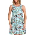 thumbnail image 1 of Easygdp pirate with funny animals para Vestido Transpirable de Mujer, Vestido Suelto de Manga Corta con Pliegues y Bolsillos para el Verano, 1 of 7