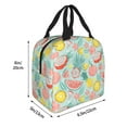 thumbnail image 2 of Yiaed Bright Peach Print Insulated Lunch Bag Reusable Cute Tote Lunch Box, Leakproof Cooler Lunch Bags for Work Office Travel School Picnic, 2 of 5