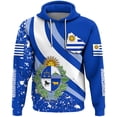 thumbnail image 2 of Ropa de primavera y otoño para hombre, sudaderas con capucha holgadas de gran tamaño con estampado 3D de la bandera uruguaya y el emblema nacional uruguayo para hombre, 2 of 5