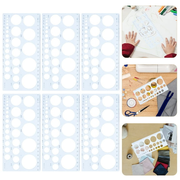 WHAMVOX 6 Pcs Number Stencils Drawing Template Ruler Drafting Student