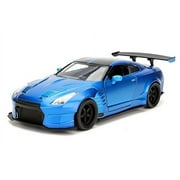NEW 1:24 JADA TOYS DISPLAY FAST & FURIOUS - BLUE 2009 NISSAN SKYLINE GT-R (R35) Diecast Model Car By Jada Toys (Without Retail Box)