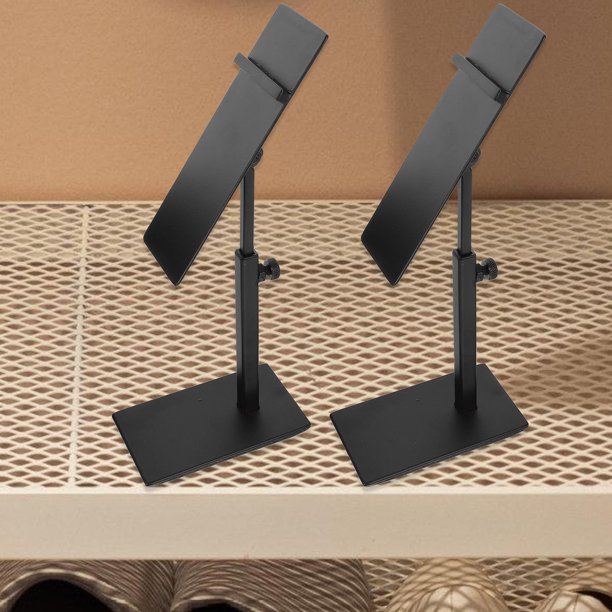 unbranded Estante Para Zapatos De Acero Inoxidable Negro Ajustable Para Uso En Hogar Y Exhibición