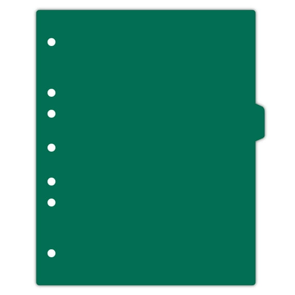 Carstens - Heavy Duty Plastic Ring Binder Dividers, Side Tab, 1/9 Cut, Tab 4 Position, US Letter, Green, Pack of 10, (2618-04) - Ideal Medical Chart Dividers or Index Tabs for 3 Ring Binders