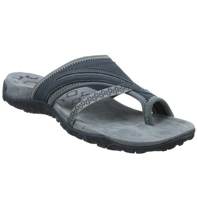 CAROOTU Open Toe Women Sandals for Summer Beach Arch Support Design Flip Flop Flat Heel