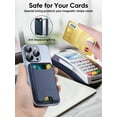 thumbnail image 6 of ExtreLife Stick on Phone Card Holder, Stronger 3M Adhesive Premium Leather Phone Wallet for Back of Phone Case, iPhone, Samsung, RFID Blocking, Fit 4 Cards, 6 of 8