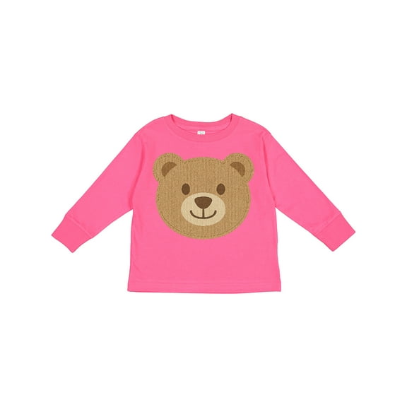 Inktastic Cute Teddy Bear Face for Kids Boys or Girls Long Sleeve Toddler T-Shirt
