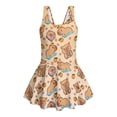 thumbnail image 6 of DISNIMO Capybara Orange Printed Girls Swimsuits One Piece Bathing Suit with Skirt Sleeveless Summer Swim Dress Hawaiian U Neck Swimwear Size 6-7, 6 of 8