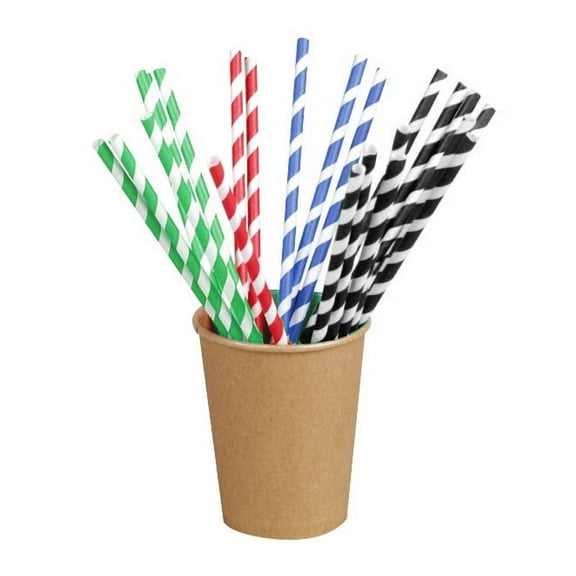 Packnwood Natural Unwrapped Paper Straws, Pack of 500 Red, Pack Of 500
