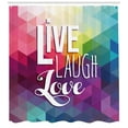 thumbnail image 3 of Ambesonne Live Laugh Love Shower Curtain, Words Mosaic, 69"Wx75"L, Multicolor, 3 of 3