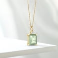 thumbnail image 4 of Gem Stone King 18K Yellow Gold Plated Silver Green Prasiolite and White Topaz Pendant Necklace for Women (2.94 Cttw, Gemstone Birthstone, Emerald Cut 10X8MM with 18 inch Silver Chain), 4 of 4