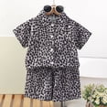 thumbnail image 2 of mgoYE Boy's 2 Pieces Cotton Linen Set Casual Button Shirts Short Sleeve Beach Shorts Summer Outfits|Black 13-14 Years, 2 of 7