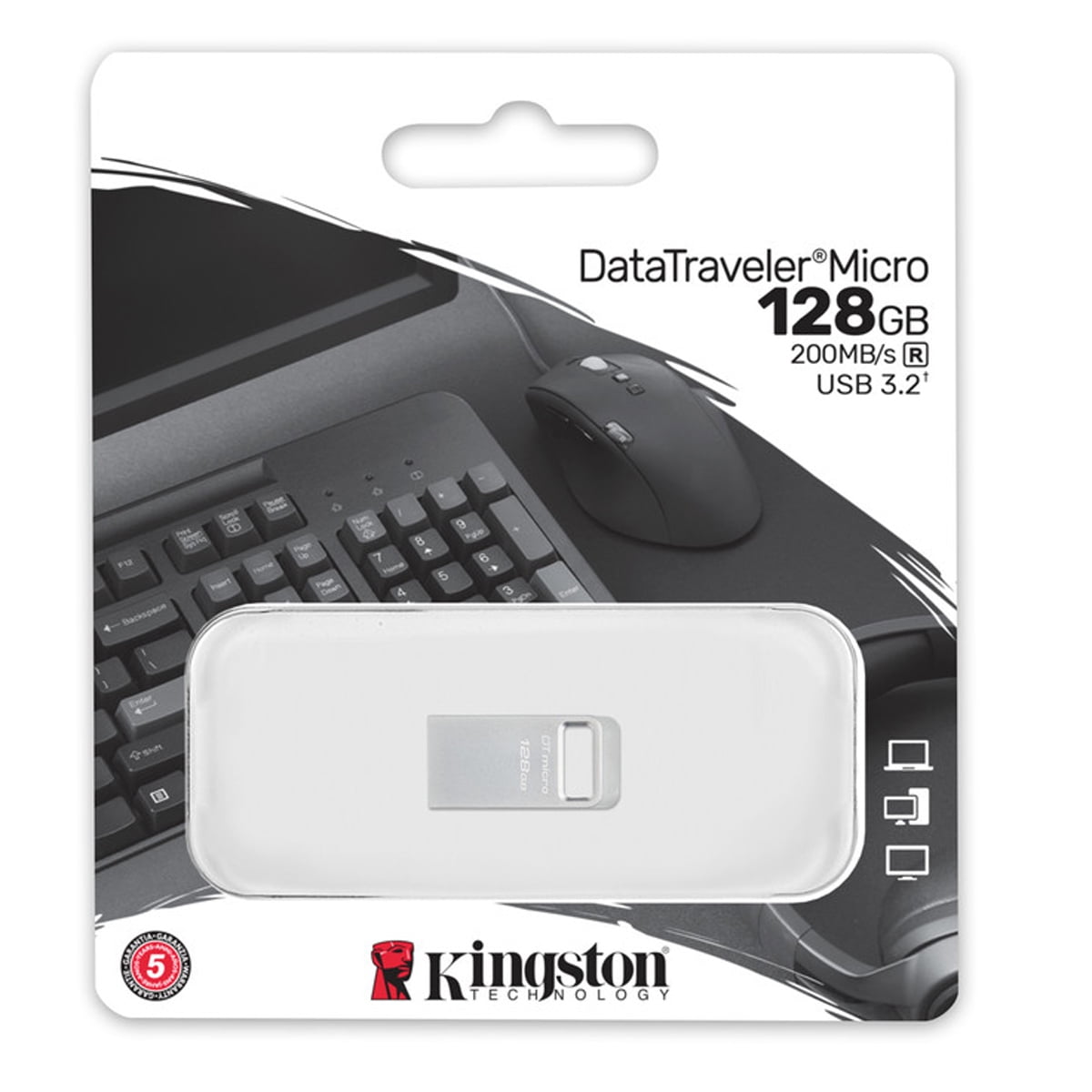 Kingston Technology DataTraveler Micro 128GB USB 3.2 Gen 1 Metal Flash Drive