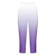 thumbnail image 4 of LIaqionyy Womens Gradient Plus Size Yoga Pants High Waisted Stretch Capri Leggings Casual Workout Comfy Tights, 4 of 5