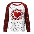 thumbnail image 4 of Womens Hearts Print Tunic Tops Crewneck Raglan Long Sleeve Loose Valentines Day Sweatshirts Pullover Blouses (XL, Red 06), 4 of 5