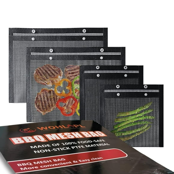 Bolsas para barbacoa WOHLOPL, reutilizables, antiadherentes, 4 piezas