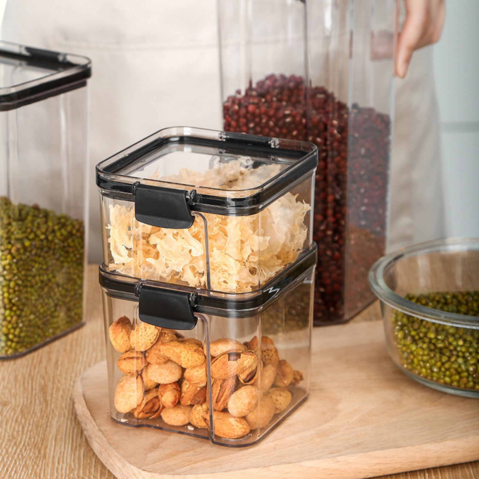 Details about   Sealed Food Storage Box Grain Nuts Cereal Transparent Container S/M/L For Home 