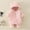 Pink, variant on Baby Winter Romper Cute Down Coat Hooded Romper for Baby Jacket Snowsuit Solid Cute Printed Warm Windproof Coat 12-18 Months