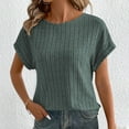 thumbnail image 5 of Women Shirts Summer Sweaters Regular Fit Short Sleeve Tunic Tops 2025 Dressy Casual Business Blouses, 5 of 9