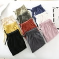 thumbnail image 7 of Endives Women's Cotton Linen Shorts Solid Color Sports Short Loose Breathable Wide Leg Short With Pocket Bech Vacathion Outfits, 7 of 7