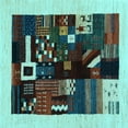 thumbnail image 1 of Ahgly Company Indoor Square Abstract Light Blue Contemporary Area Rugs, 3' Square, 1 of 4