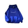 thumbnail image 1 of Fashnice Chandails en Molleton à Capuche pour Femmes, Chandail à Manches Longues avec Poche, Coupe Ample, Hiver, Bleu TTP, 1 of 2