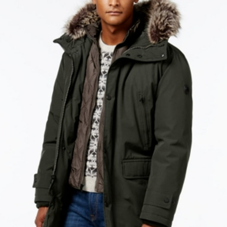 Michael kors parka mens olive on sale