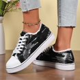 thumbnail image 6 of Womens Sparkly Sneakers Glitter Shiny Sequin Tennis Shoes Low Cut Lace Up Y2k Mardi Gras Shoes (Black 38), 6 of 9