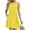 Yellow, variant on Sakmal Mid-Length Womens Dresses Summer Red Notch Neck Solid Sleeveless Tie Pleated A-Line Dress