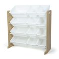 thumbnail image 1 of Natural Wood/White Kids Toy Organizer with 12 Storage Bins, 1 of 5