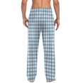 thumbnail image 4 of Checkered Striped Print Trousers for Mens Drawstring Elastic Waist Sweatpant Athletic-Fit Ultra Soft Textured Sweat Pants Beach Gym Workout Running Casual Pant with Pockets, 4 of 6