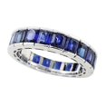 thumbnail image 2 of HeartsAndYou 5.5ct Natural Blue Sapphire Full Eternity Wedding Band 100% 14k SOLID White Gold, 2 of 9