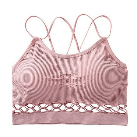 

YXGla Women Sexy Hollow Cross Strappy Padded Sports Yoga Sling Bra Vest Underwear