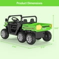 thumbnail image 7 of 24V 2 Seater Kids Ride On UTV Dump Truck, 6-Wheel Electric Ride On Car with Tipping Trailer, Remote Control, Bluetooth Music, LED Lights, Shovel, and Durable Tires for Big Kids, 7 of 7